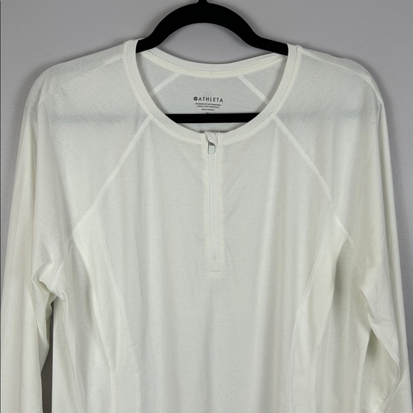 Athleta Sporty Athleisure Long Thumb Hole Sleeve 1/4 Zip Top XL White Athletic - Picture 3 of 14